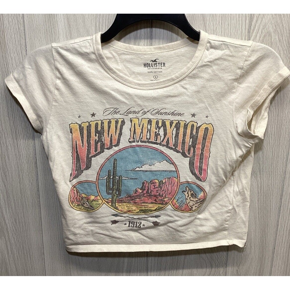HOLLISTER Women's (Size S) Short Sleeve Crew Neck Shirt 100% Cotton New Mexico